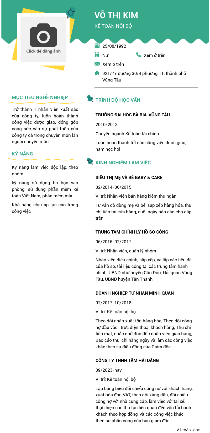 CV ứng viên