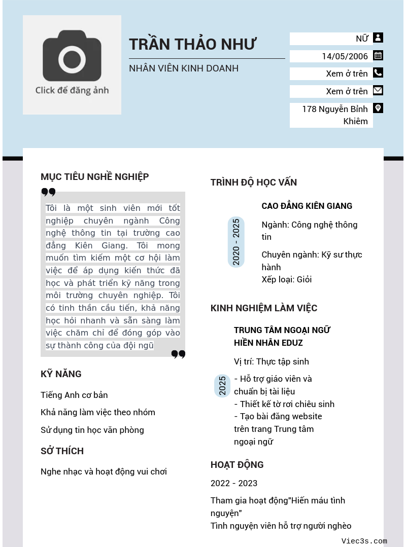 CV ứng viên