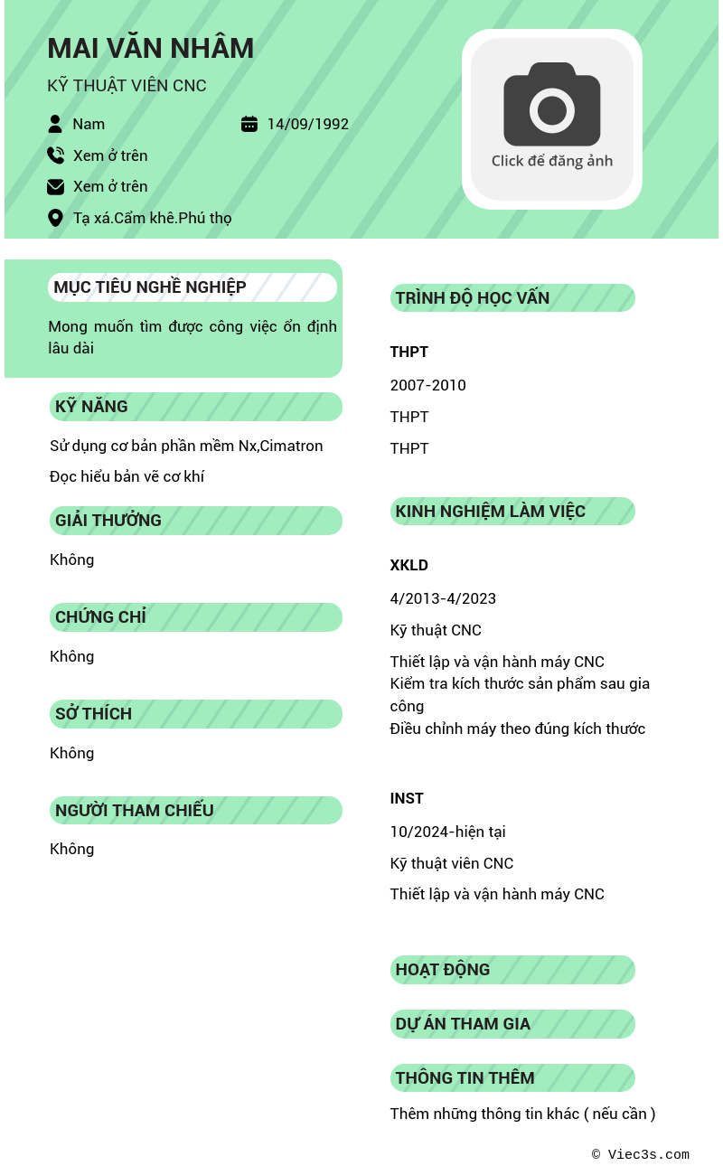 CV ứng viên