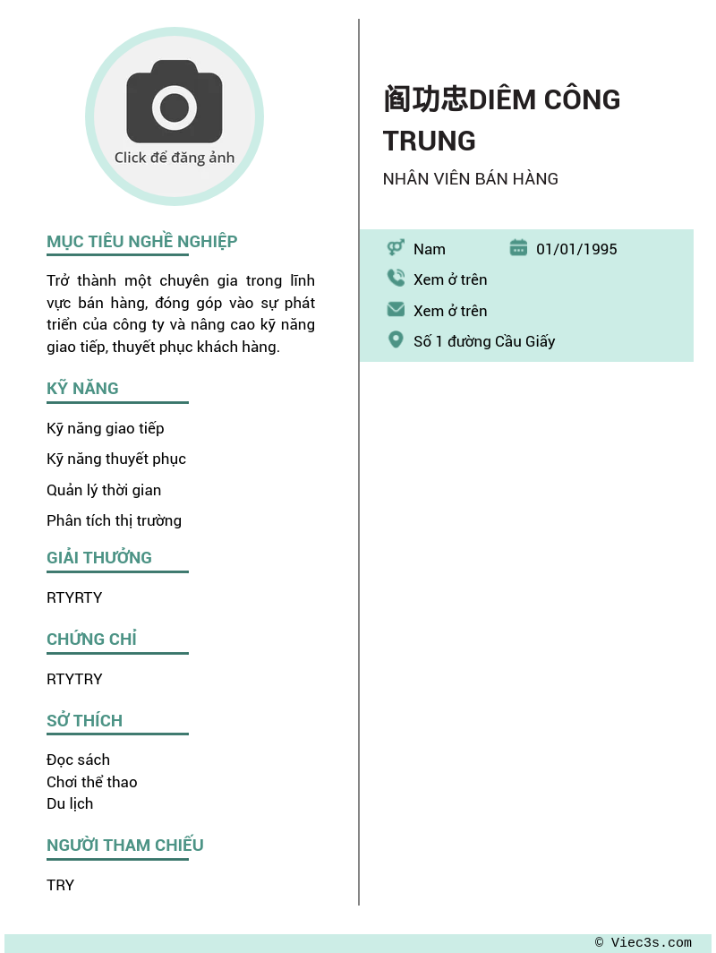 CV ứng viên