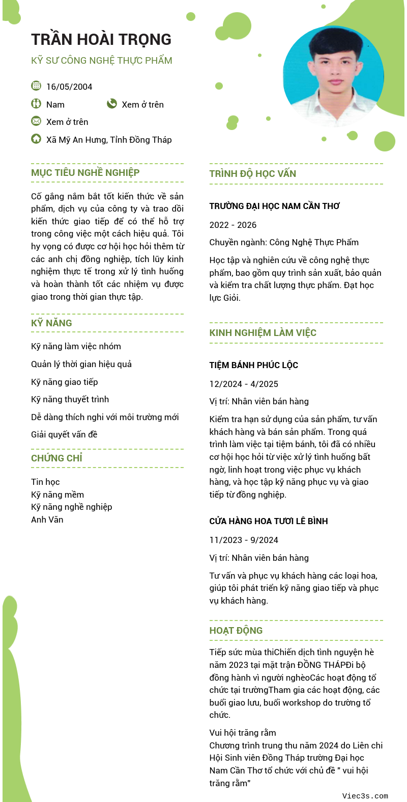 CV ứng viên