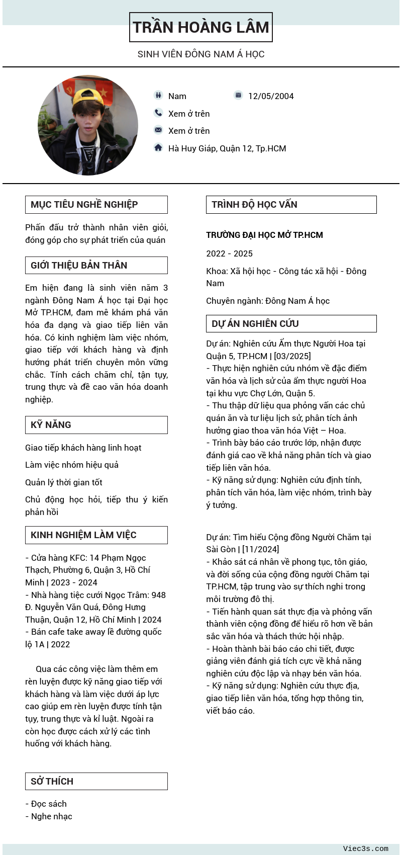 CV ứng viên