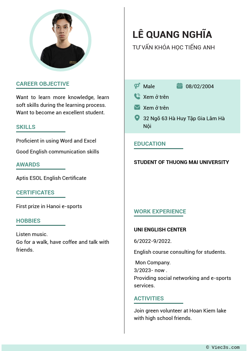 CV ứng viên
