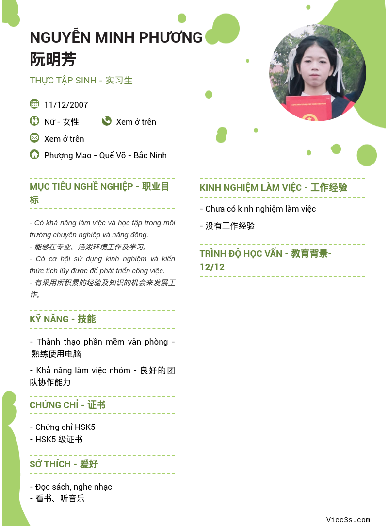 CV ứng viên