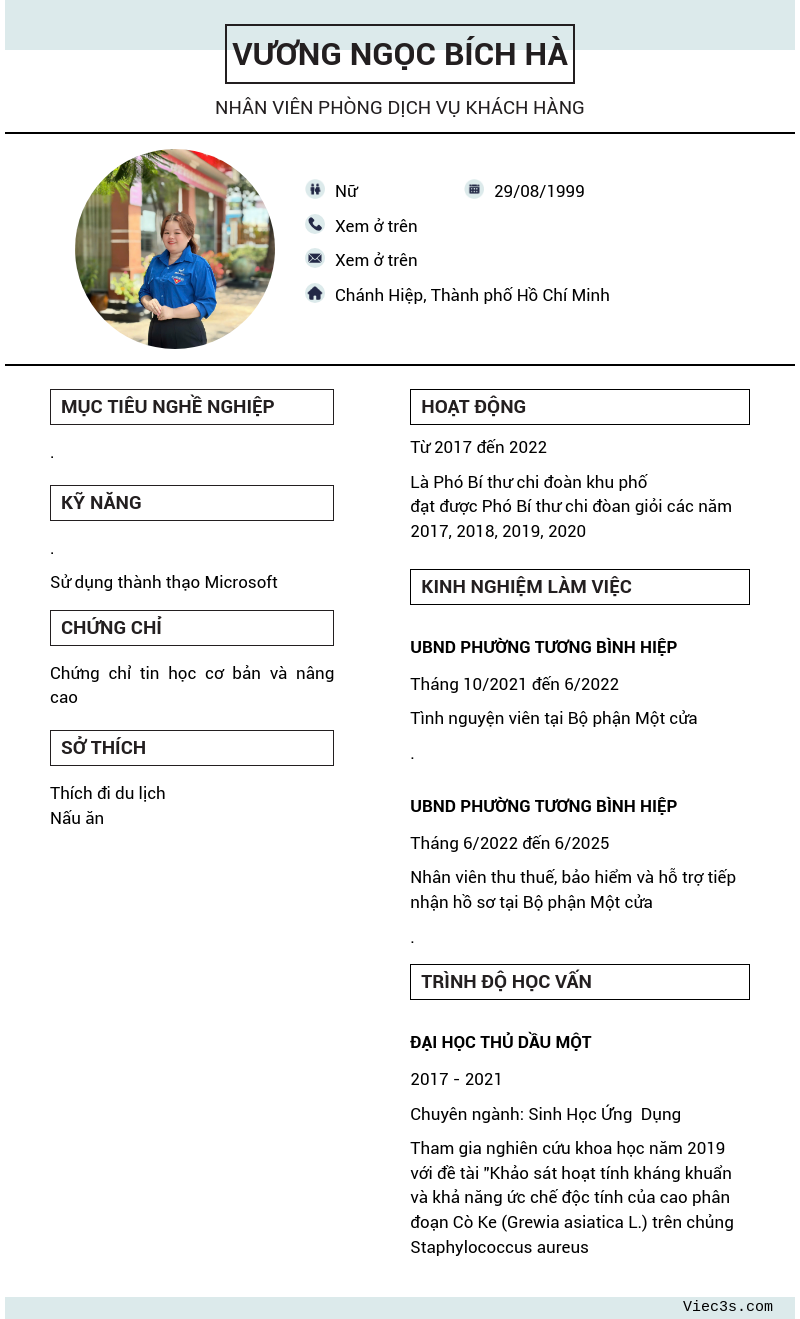 CV ứng viên