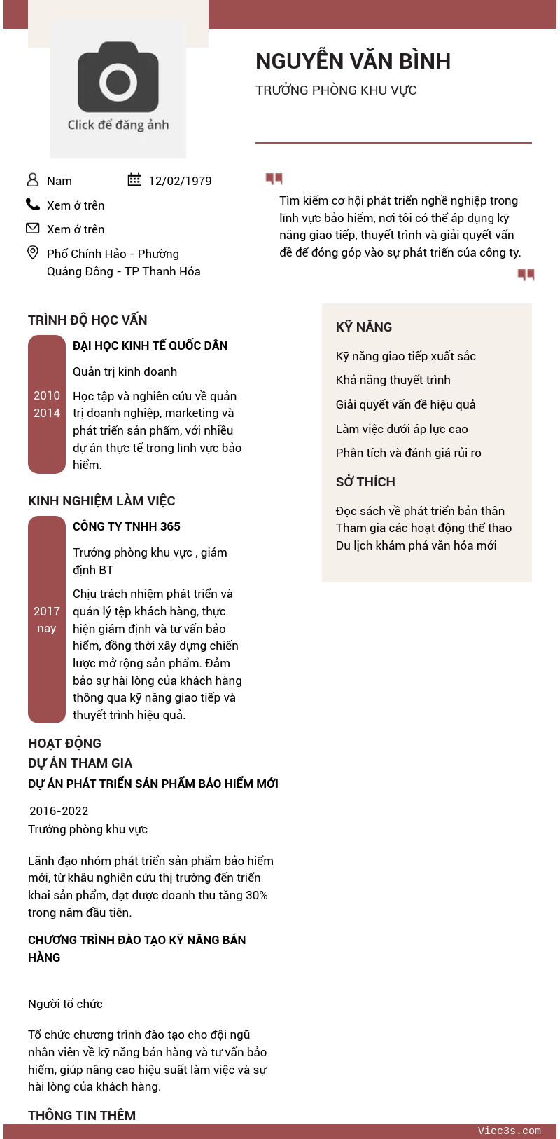 CV ứng viên