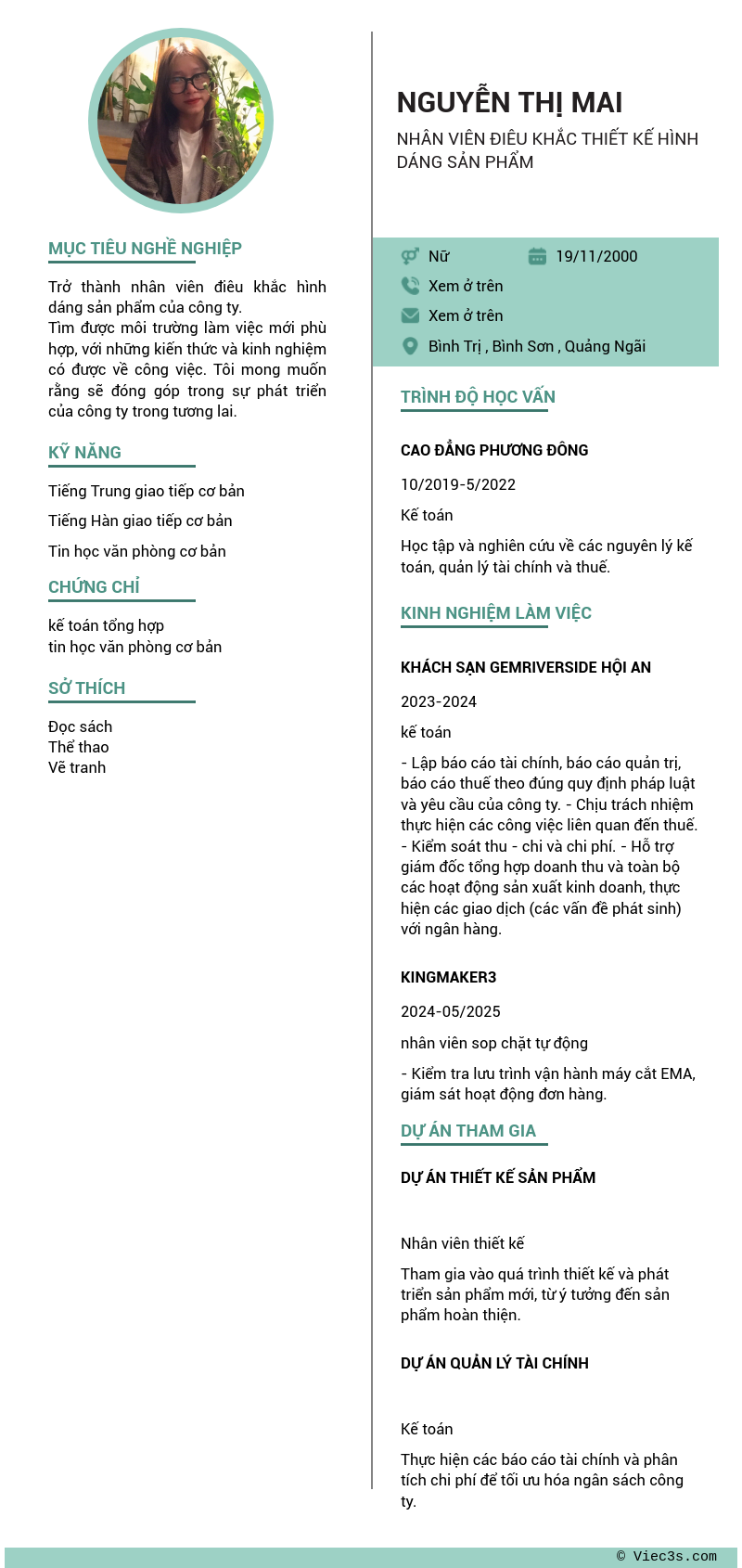 CV ứng viên