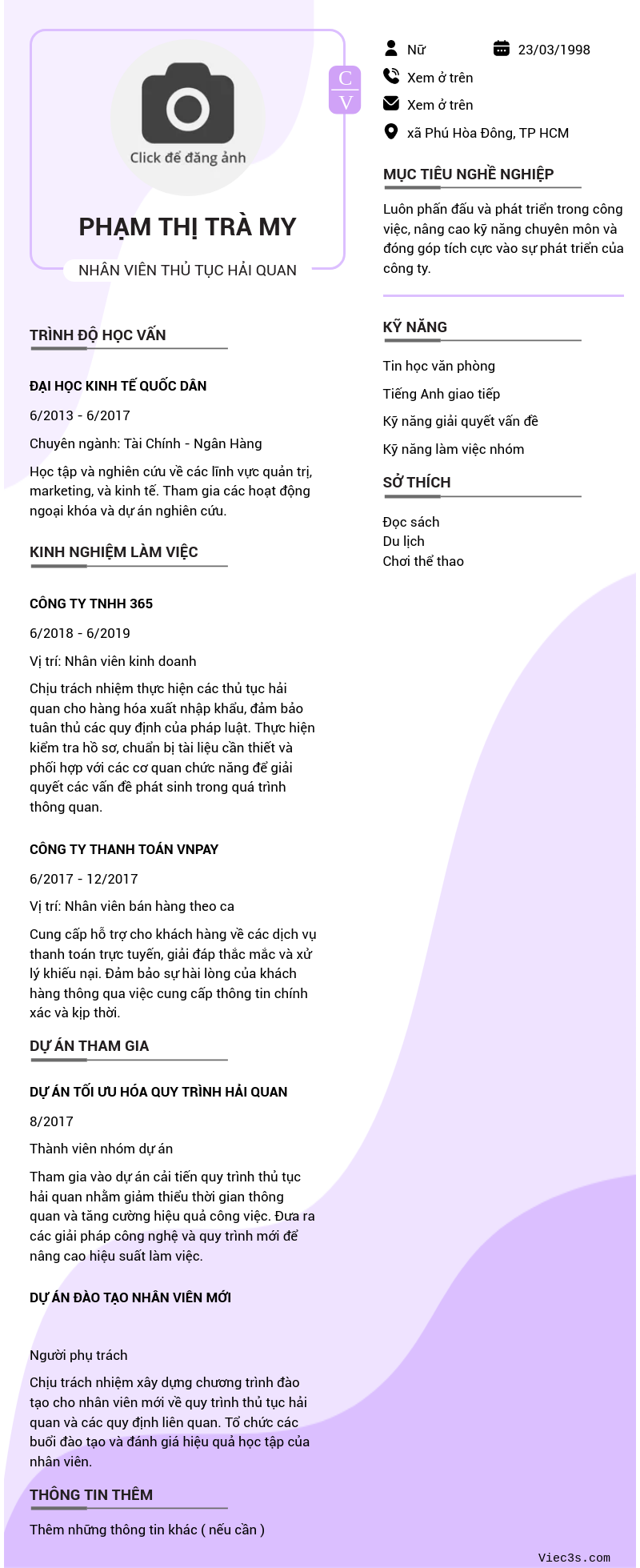 CV ứng viên