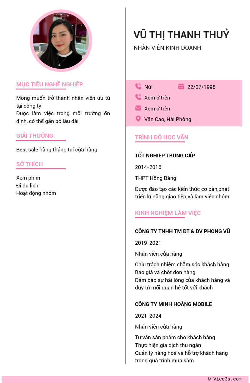 CV ứng viên