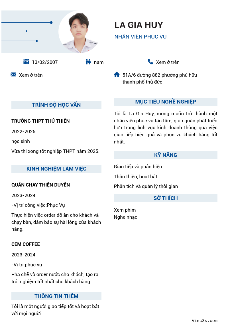 CV ứng viên