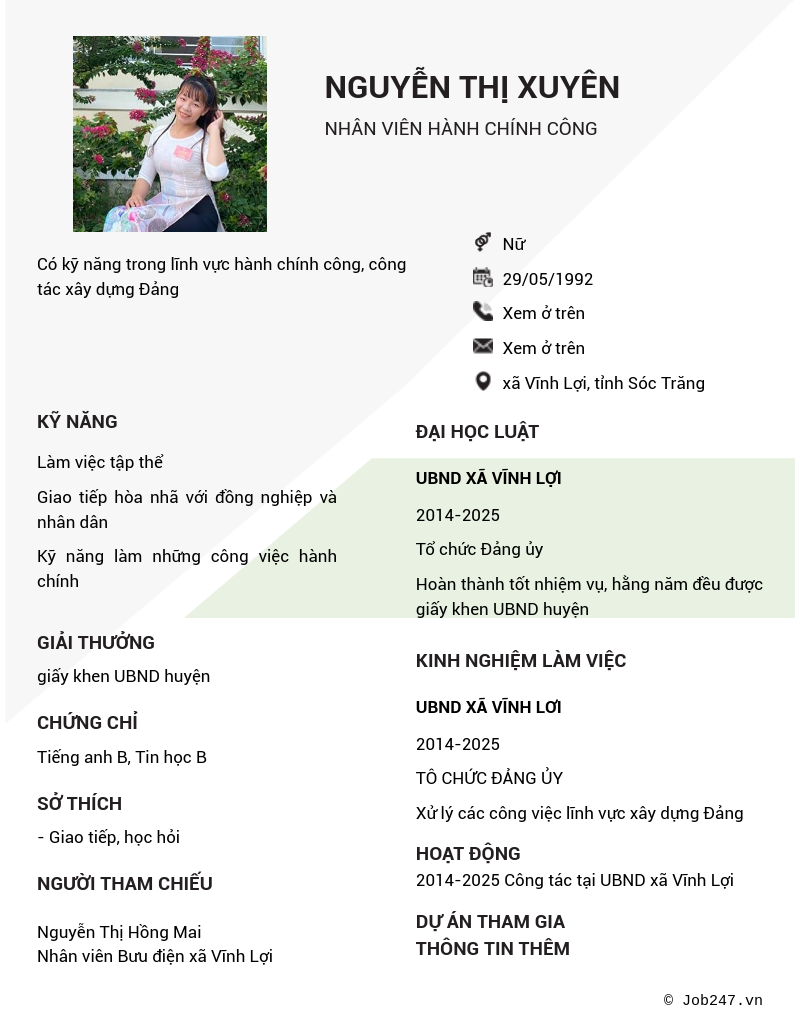 CV ứng viên