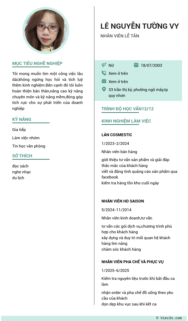 CV ứng viên