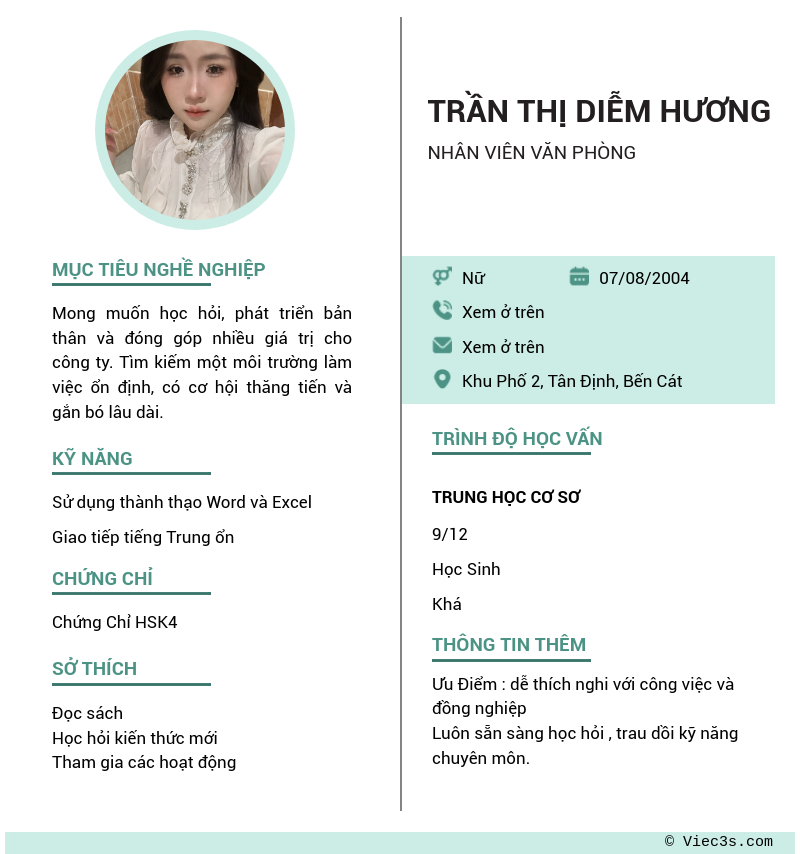 CV ứng viên