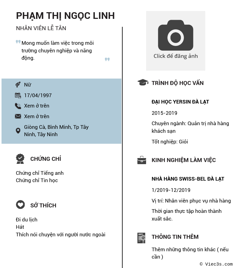 CV ứng viên