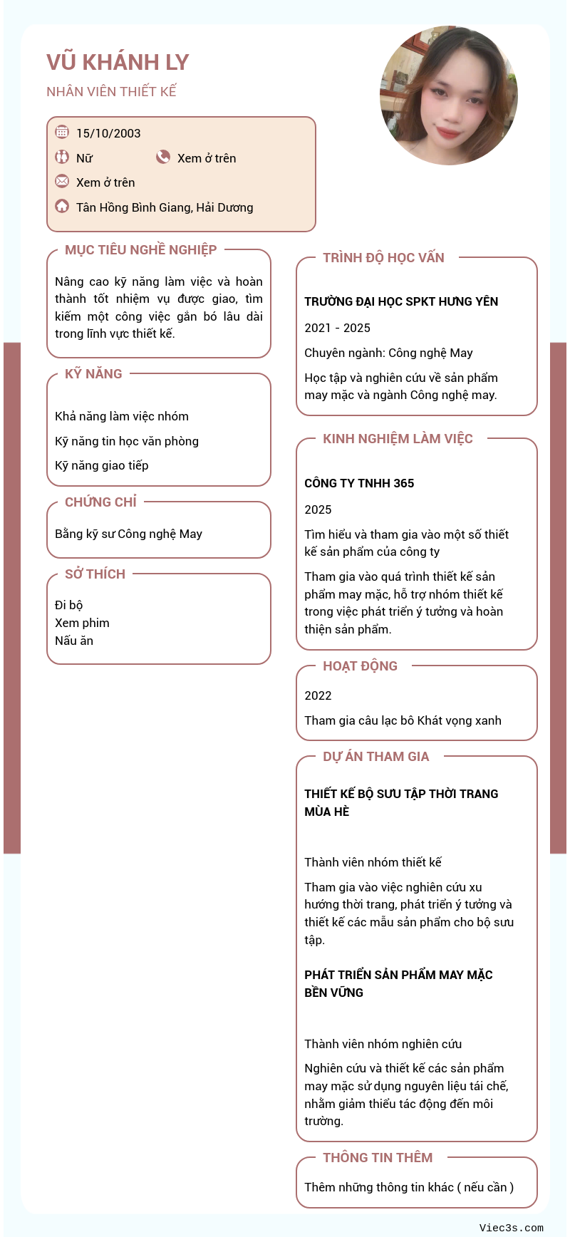 CV ứng viên