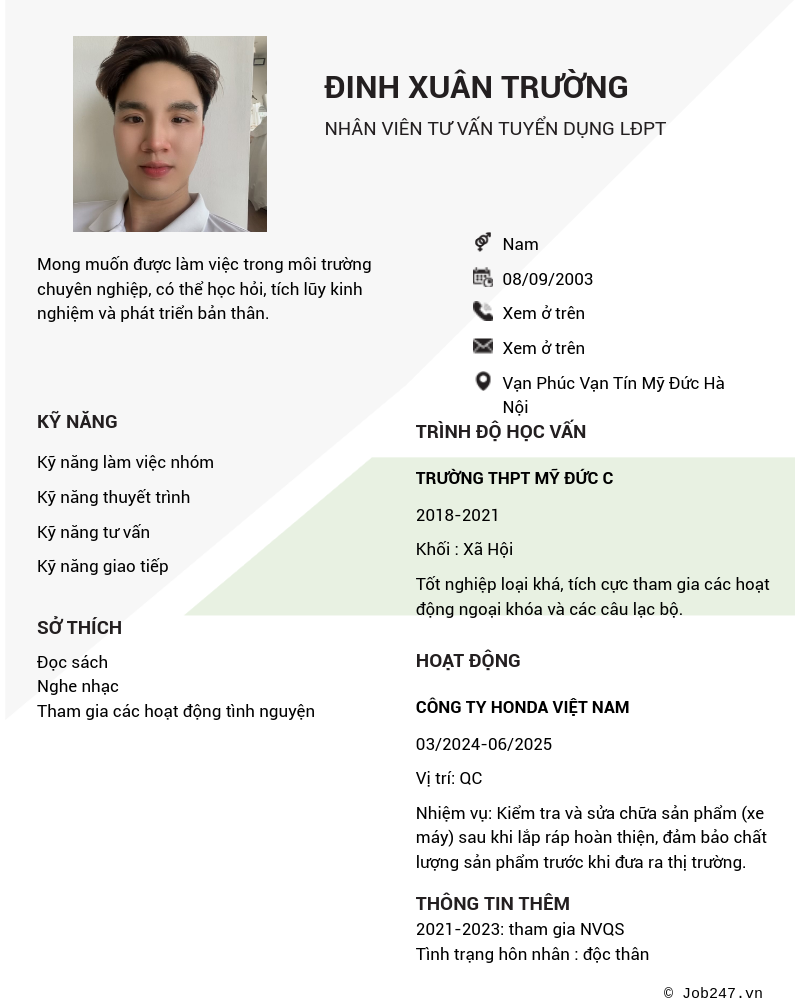 CV ứng viên