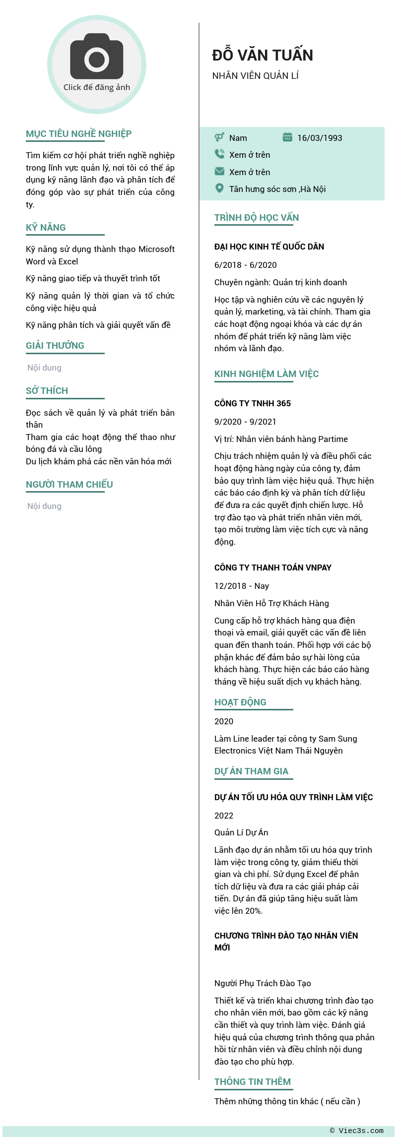 CV ứng viên