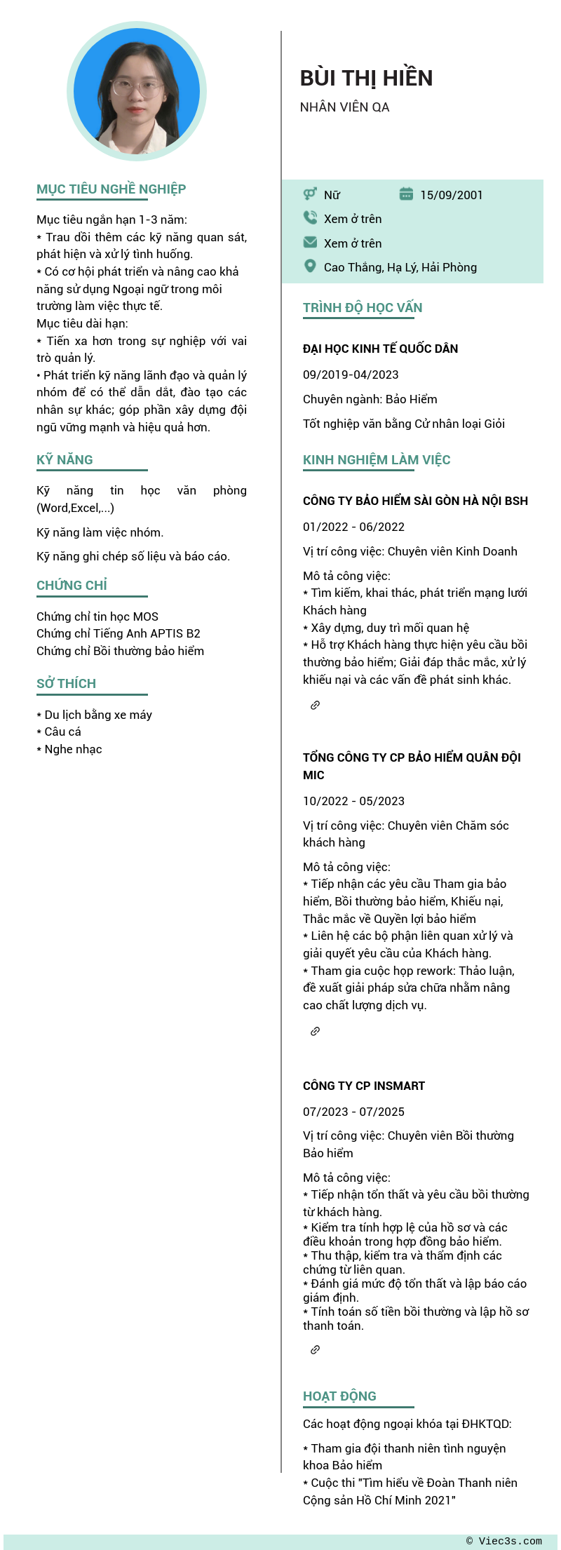 CV ứng viên