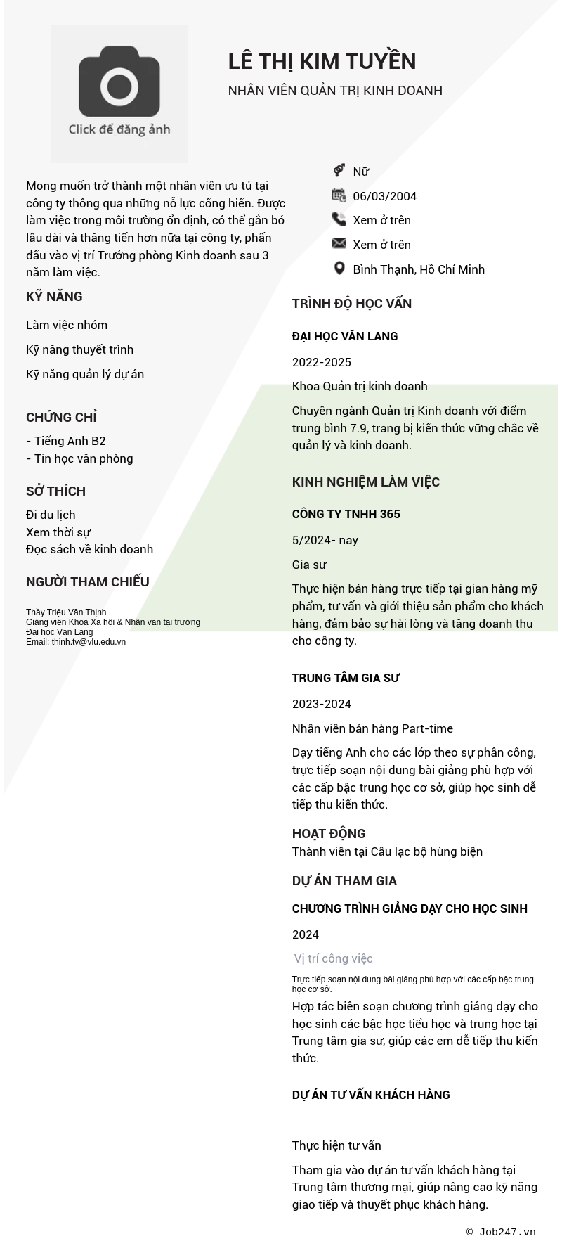 CV ứng viên