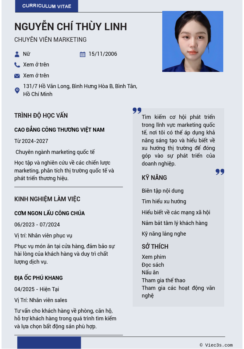 CV ứng viên
