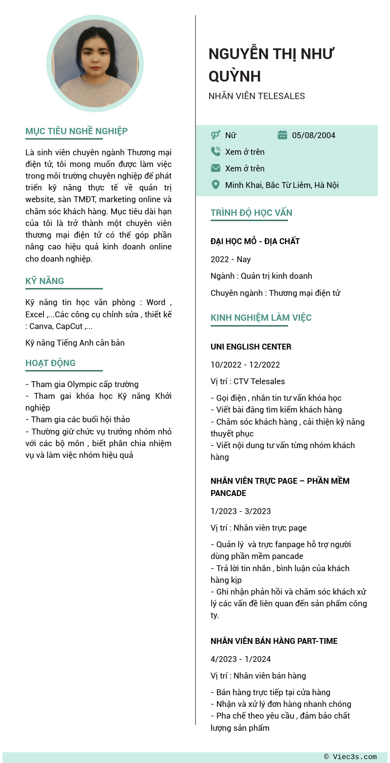 CV ứng viên