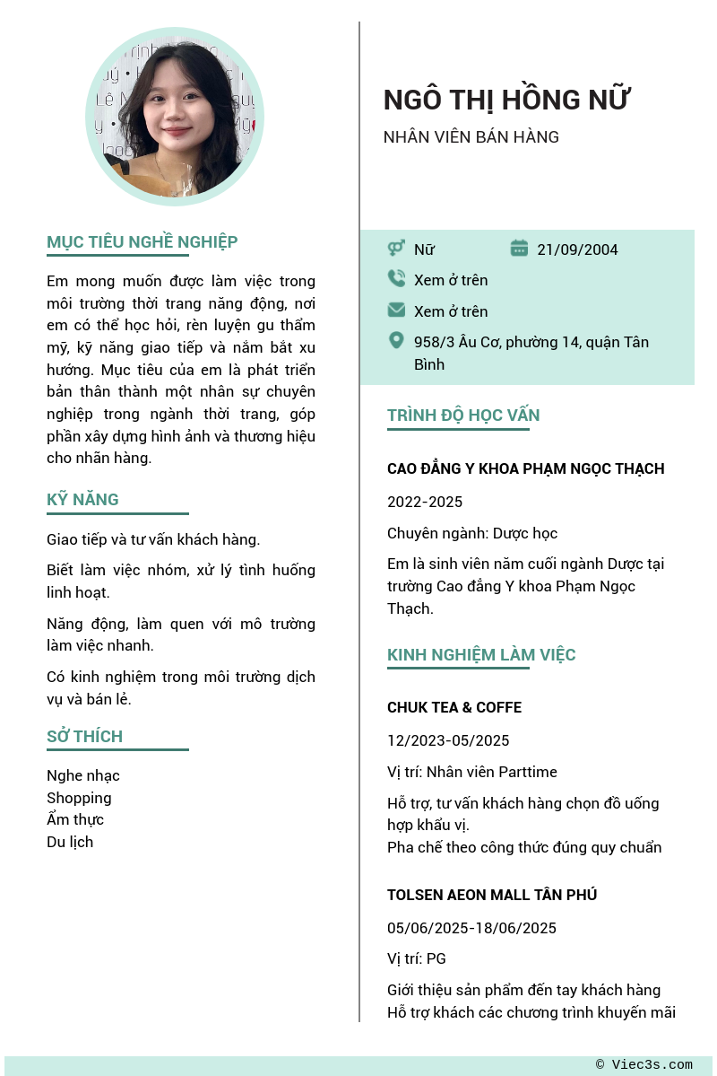CV ứng viên