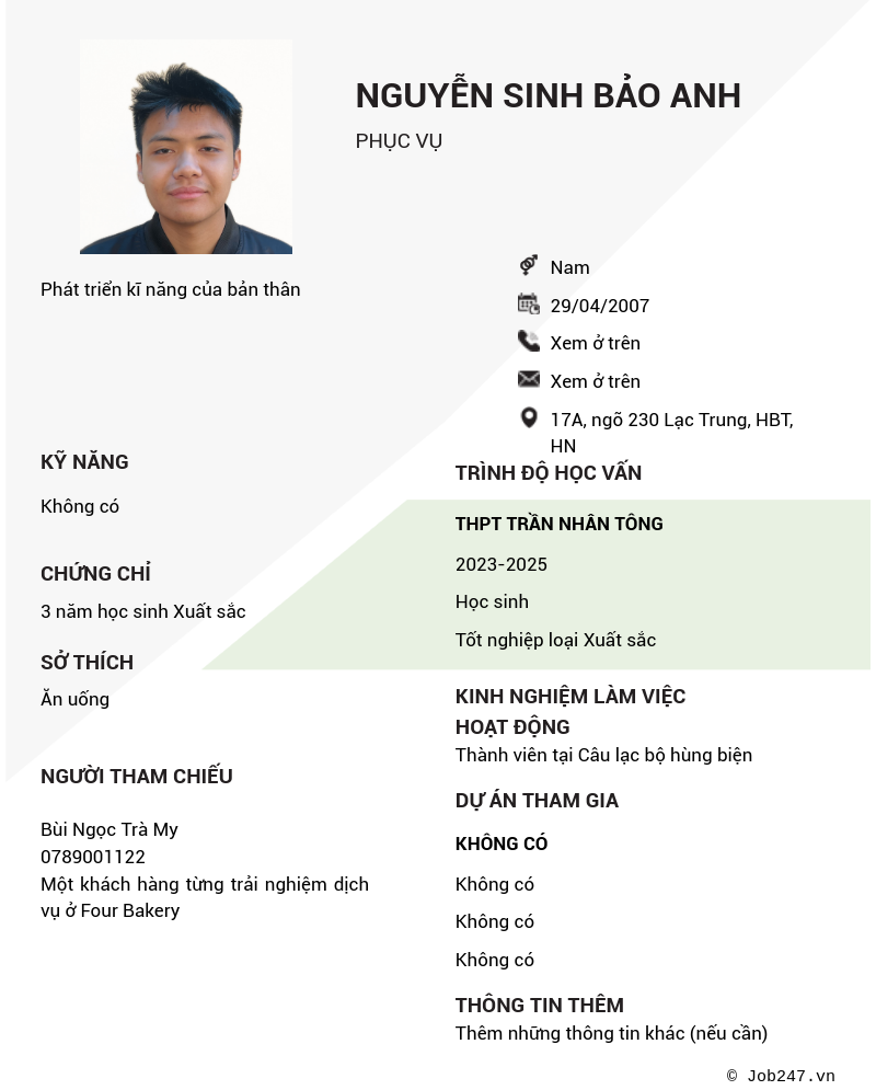 CV ứng viên