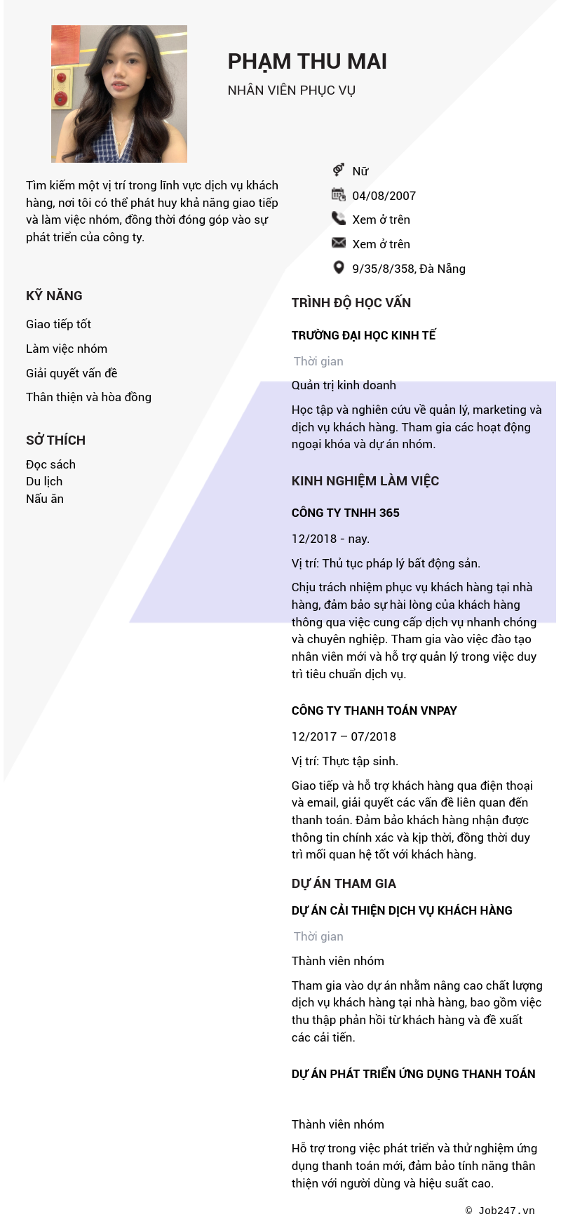 CV ứng viên