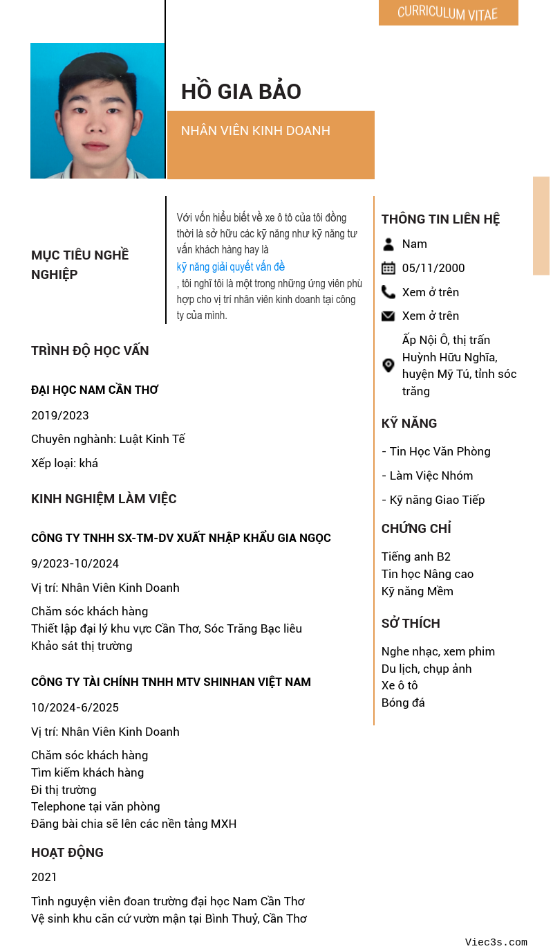 CV ứng viên