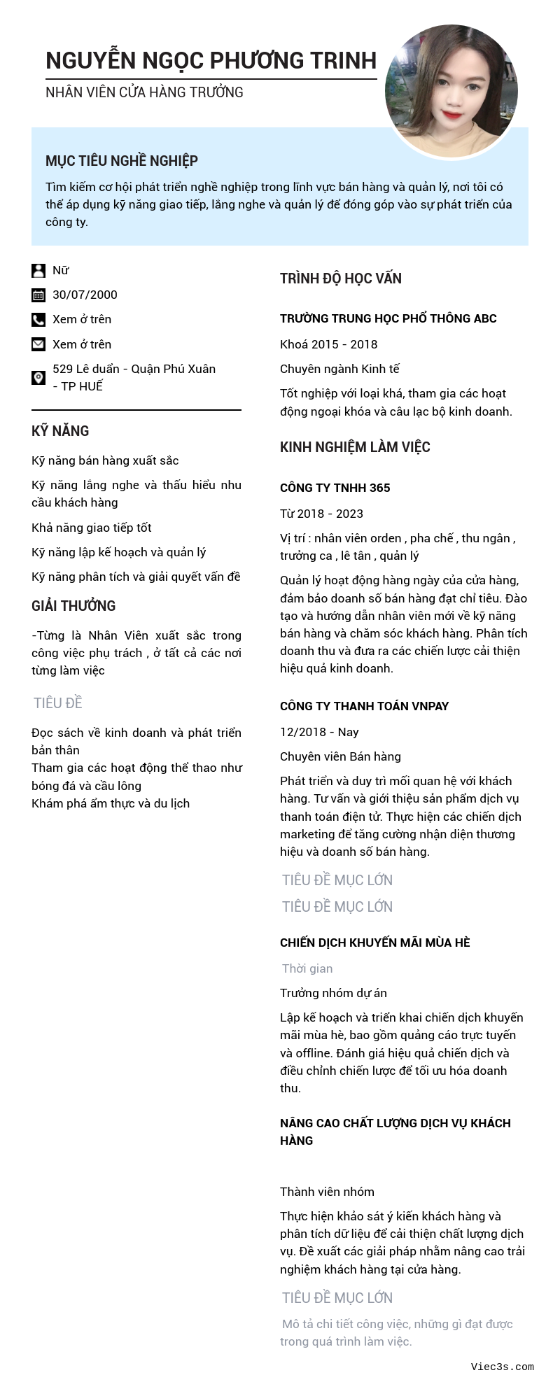 CV ứng viên