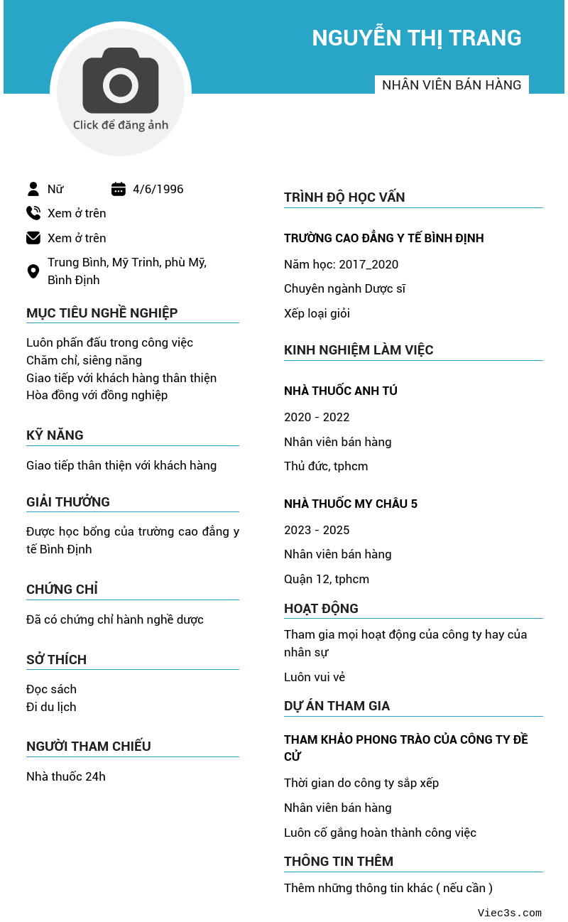 CV ứng viên