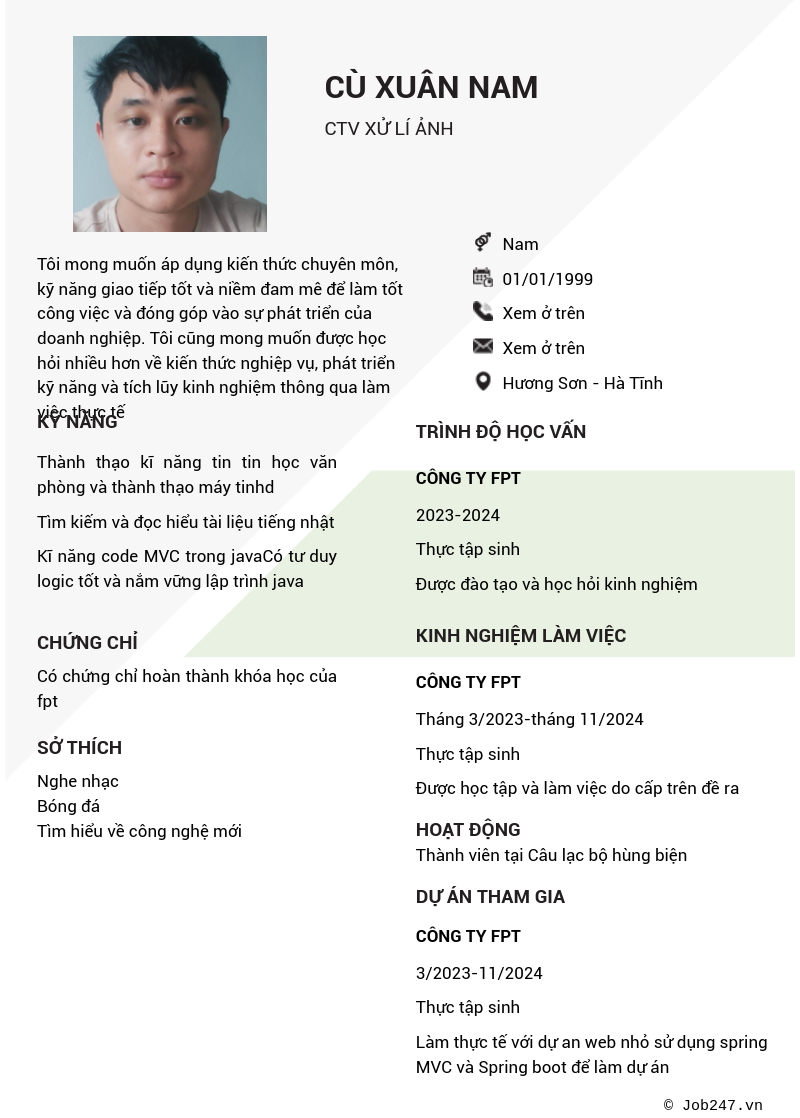 CV ứng viên