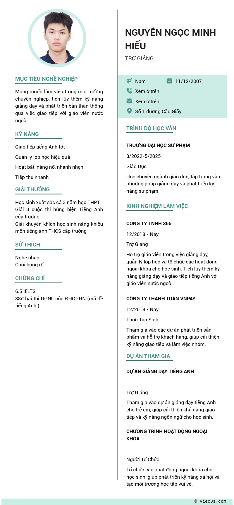 CV ứng viên