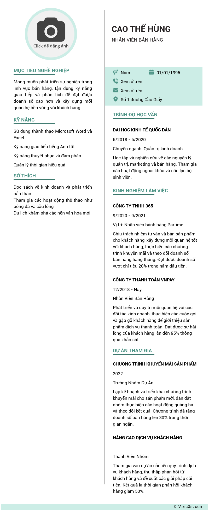CV ứng viên