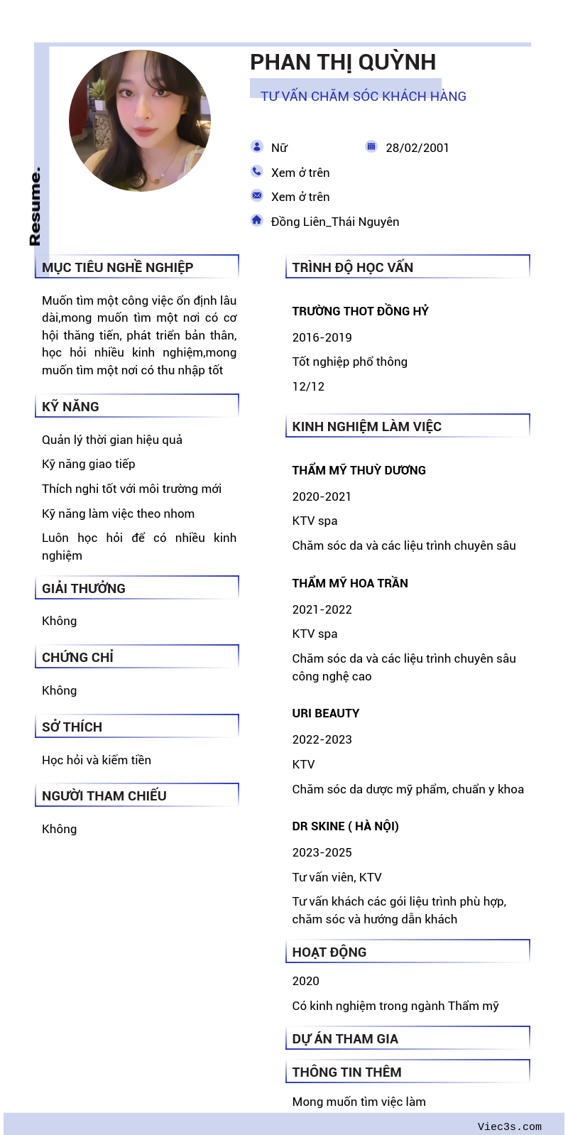 CV ứng viên