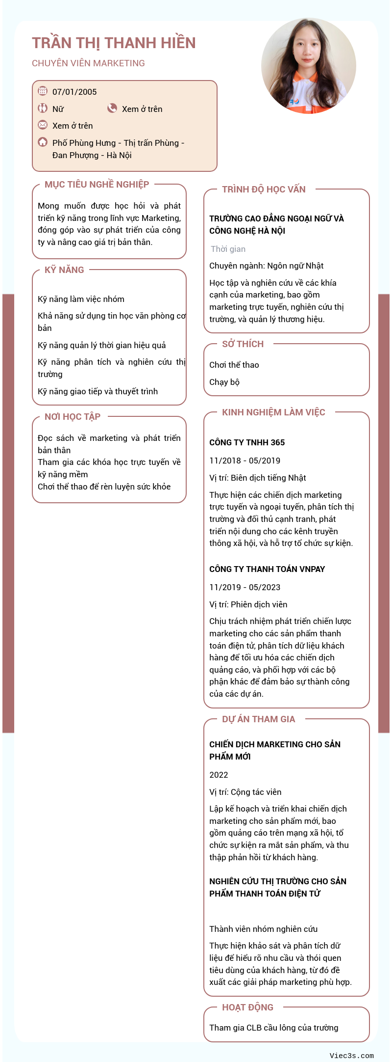 CV ứng viên