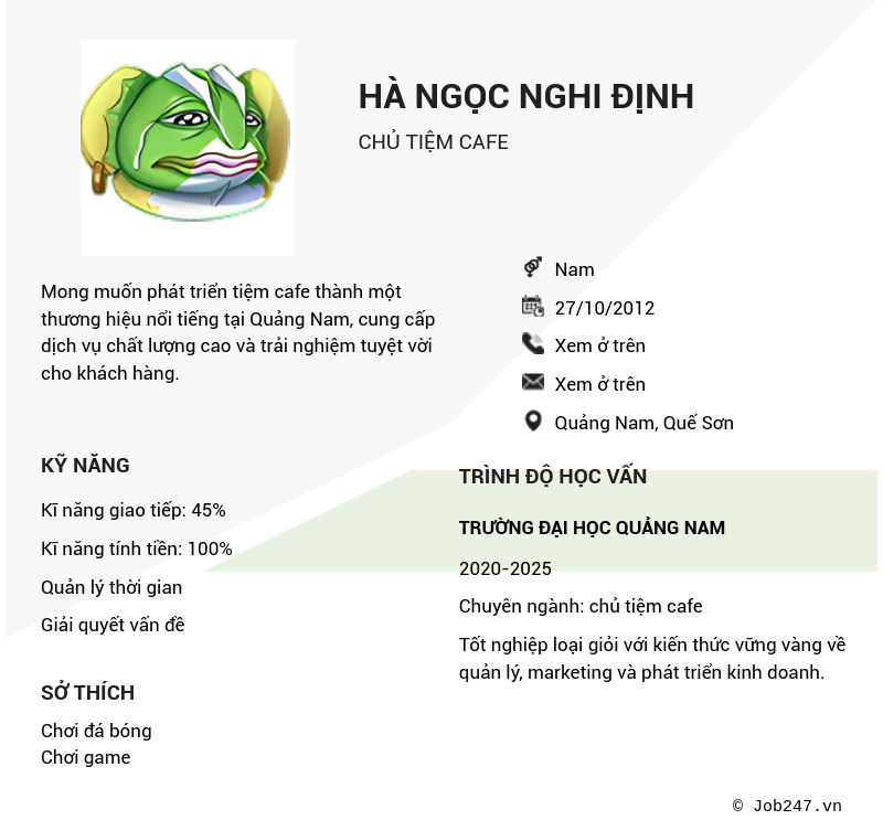 CV ứng viên