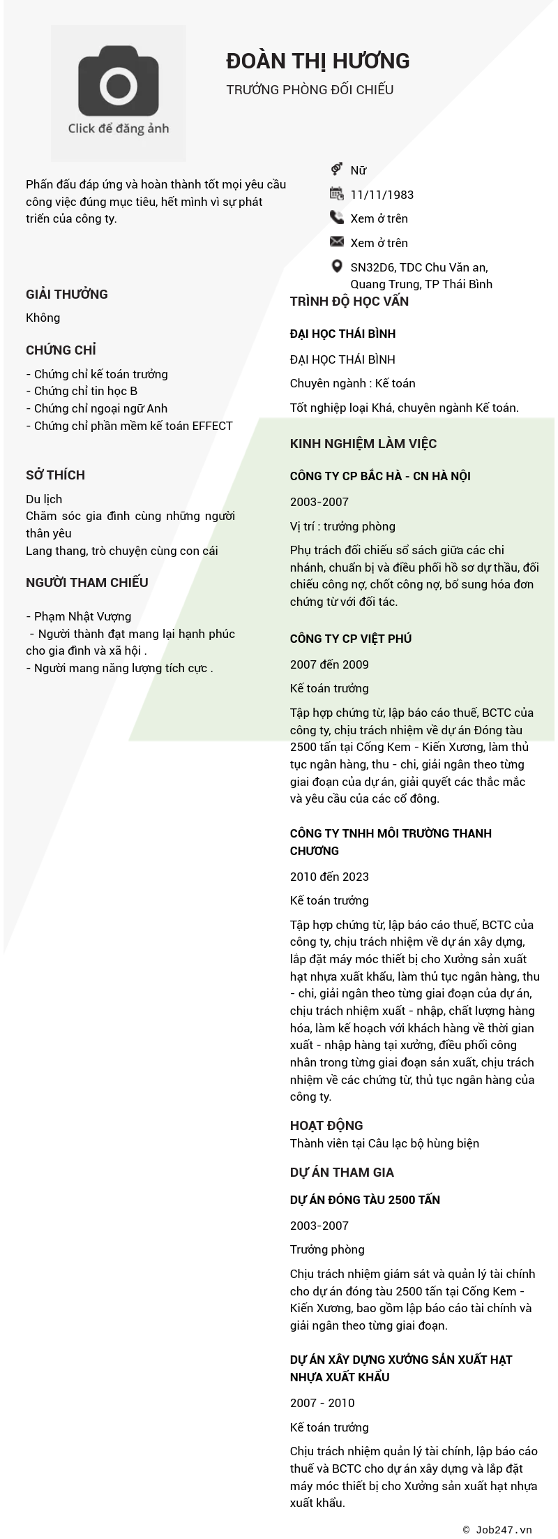 CV ứng viên