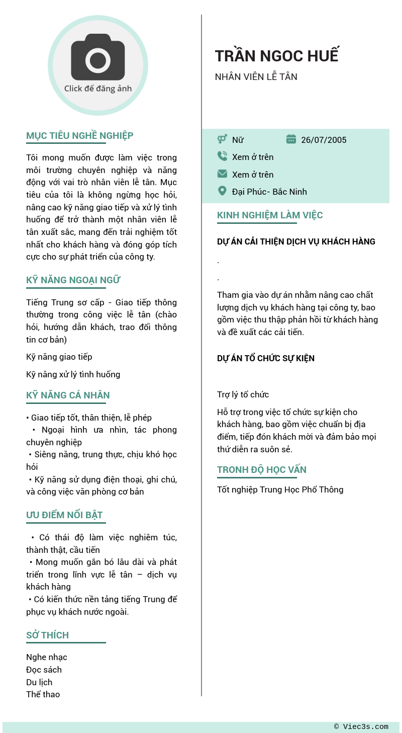 CV ứng viên
