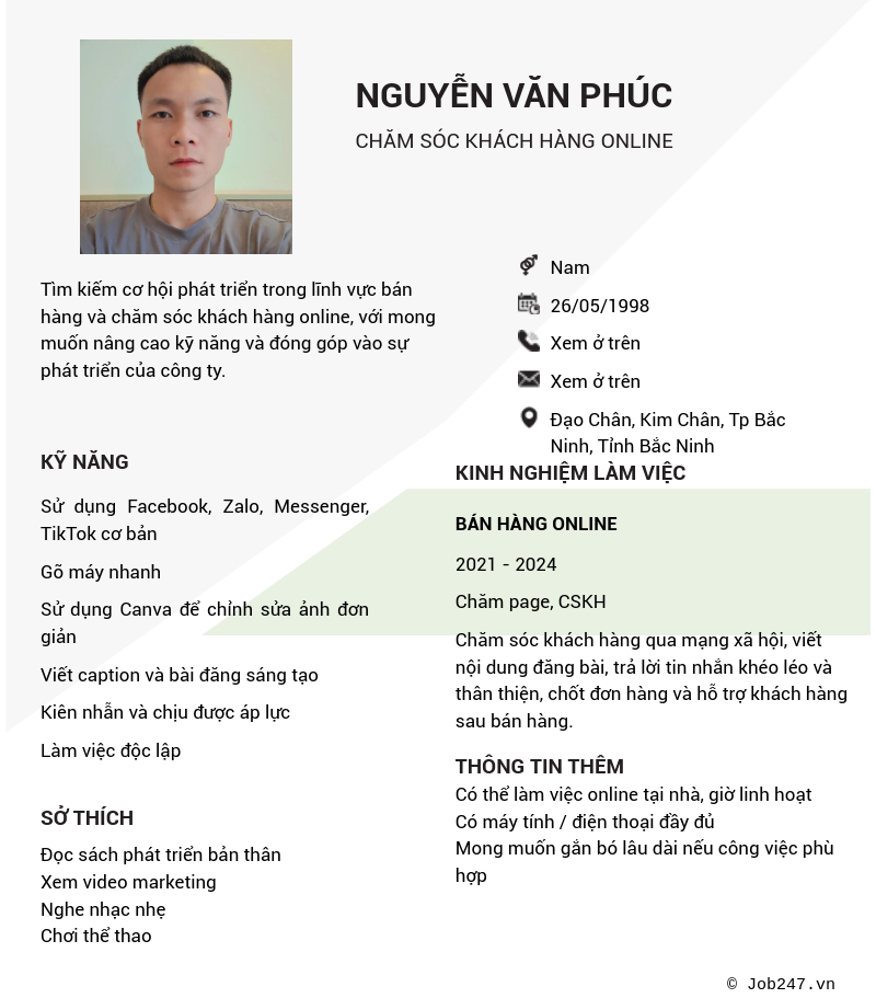 CV ứng viên