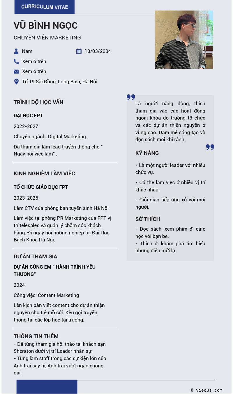 CV ứng viên