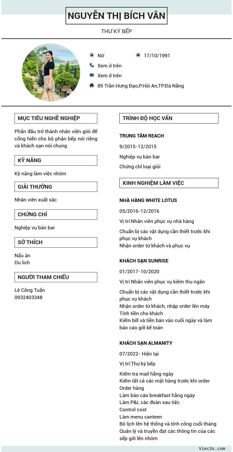 CV ứng viên