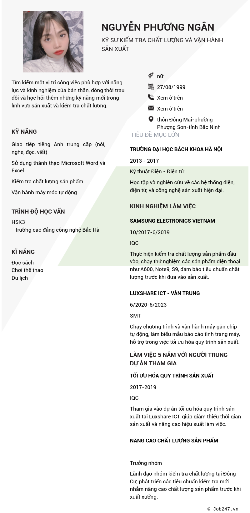 CV ứng viên