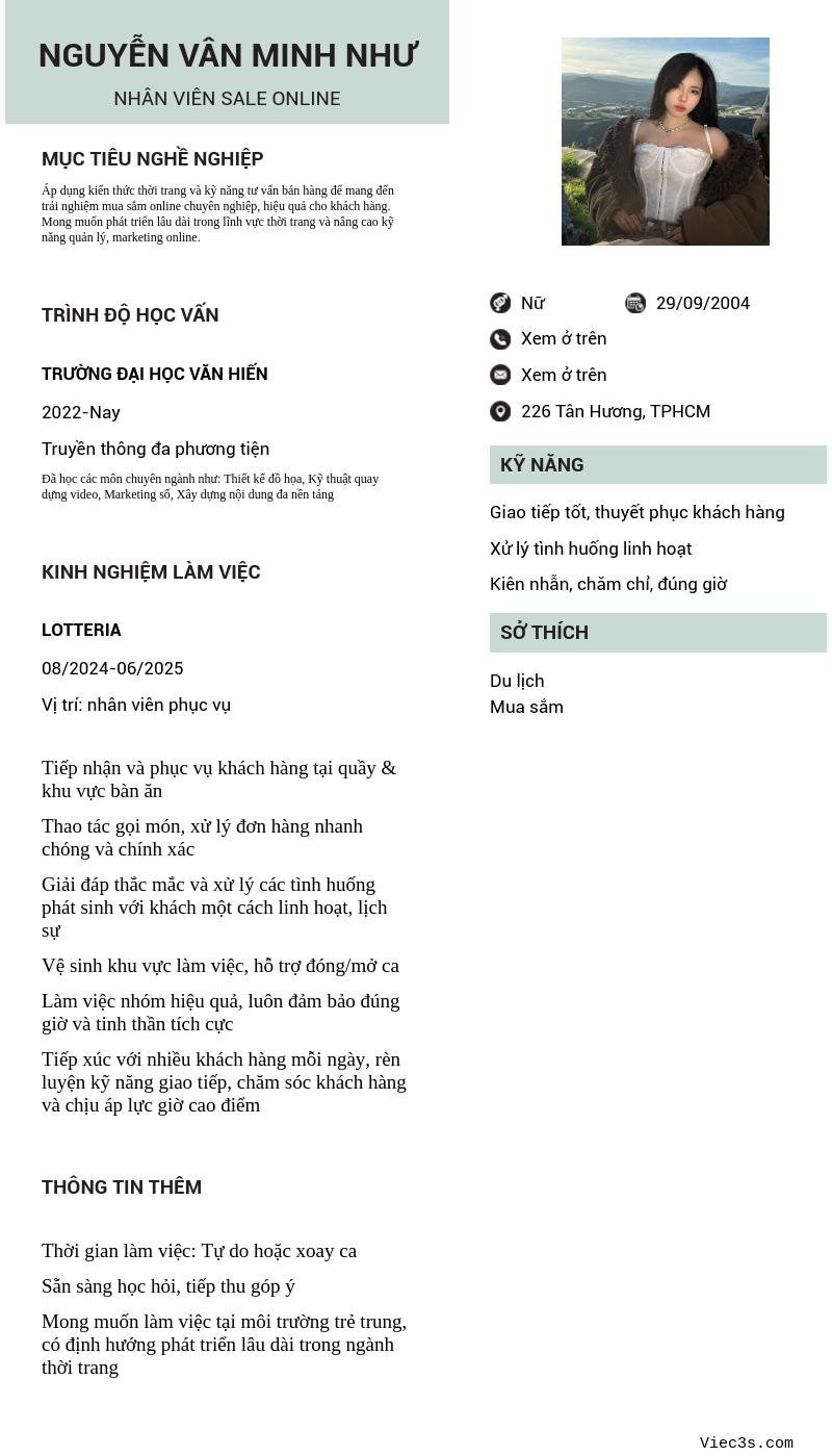 CV ứng viên