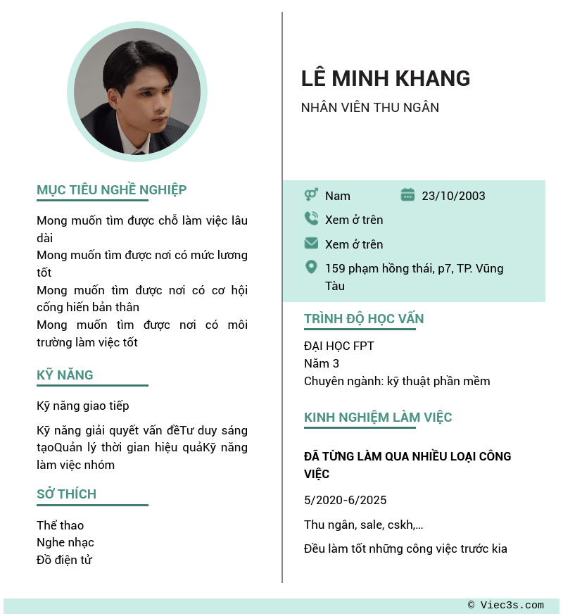CV ứng viên