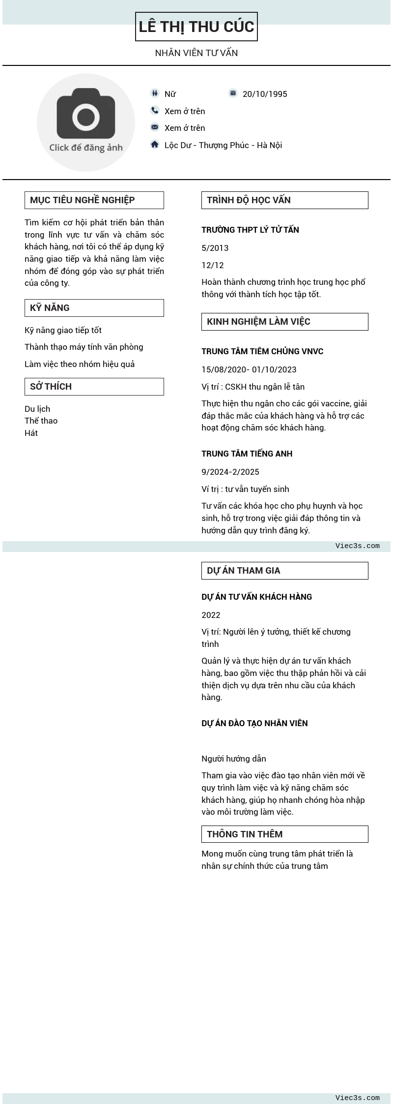 CV ứng viên