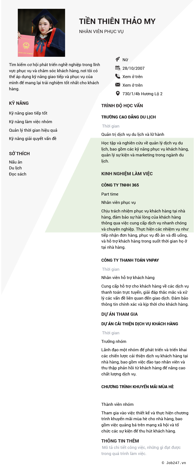 CV ứng viên