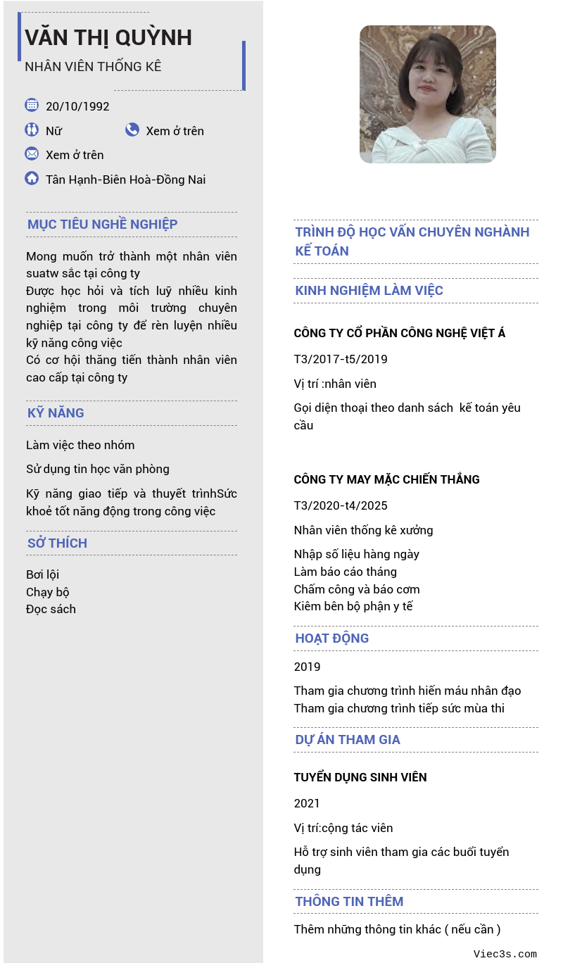 CV ứng viên
