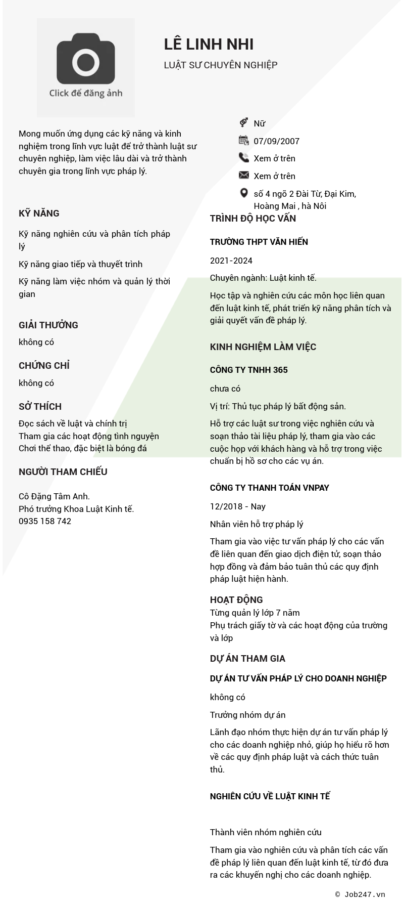 CV ứng viên