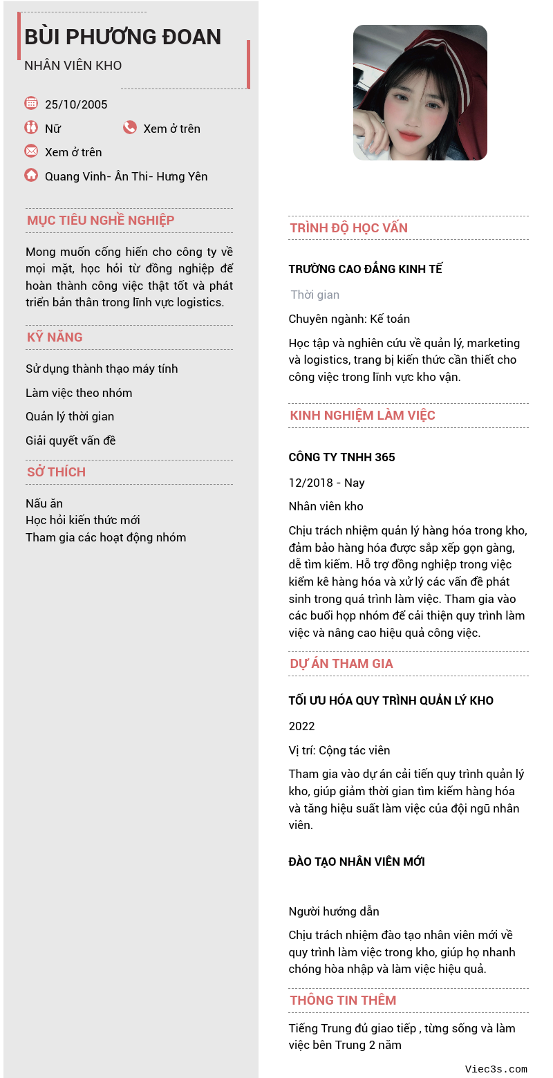 CV ứng viên